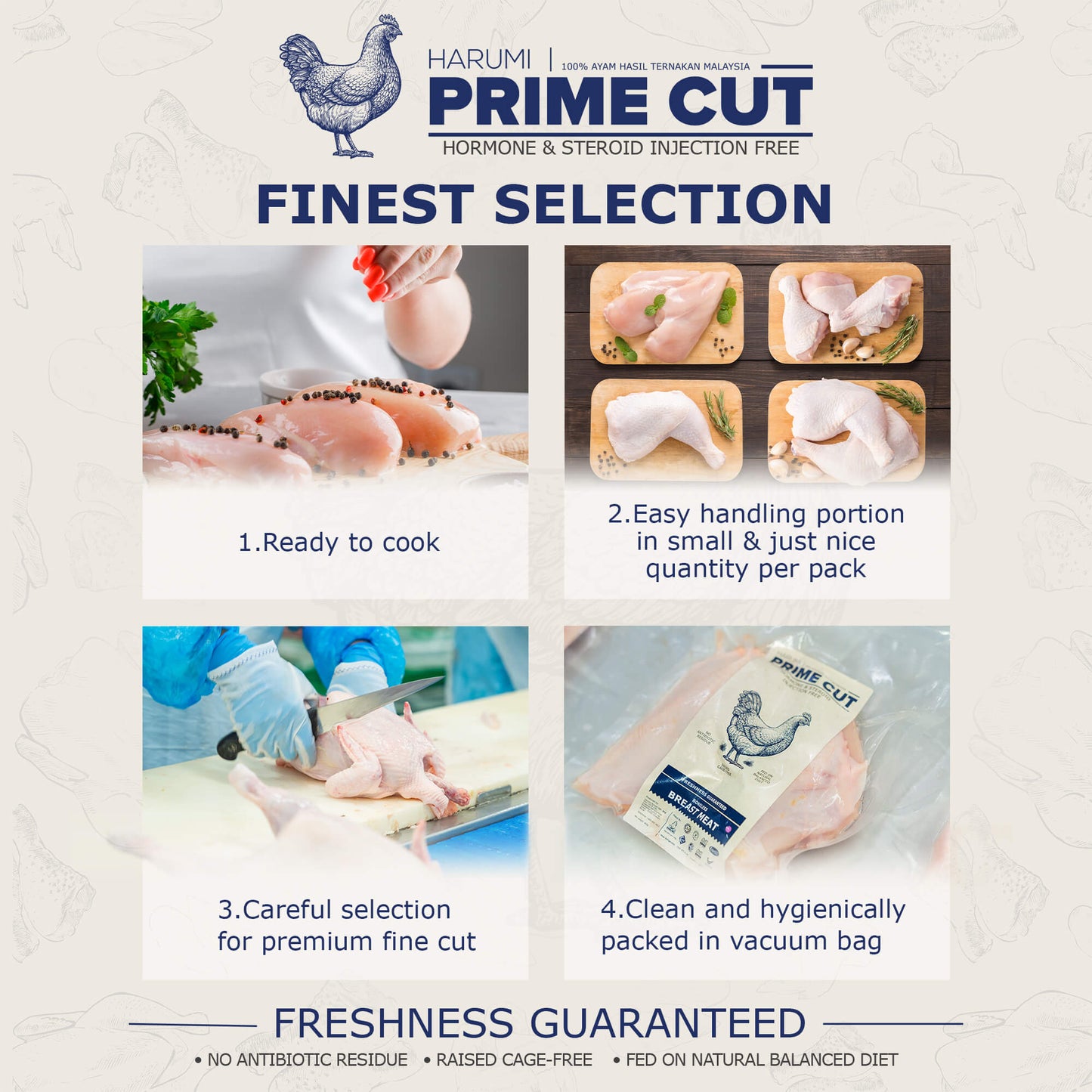 Ayam Kampung Asli Whole Chicken Cut-16pcs (1.5kg-1.7kg) Prime Cut