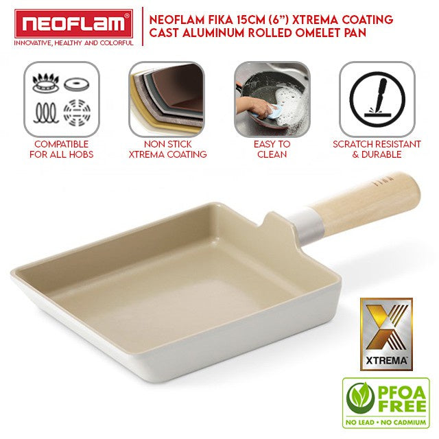  Neoflam FIKA Egg Omelette Pan, Peach Color Edition