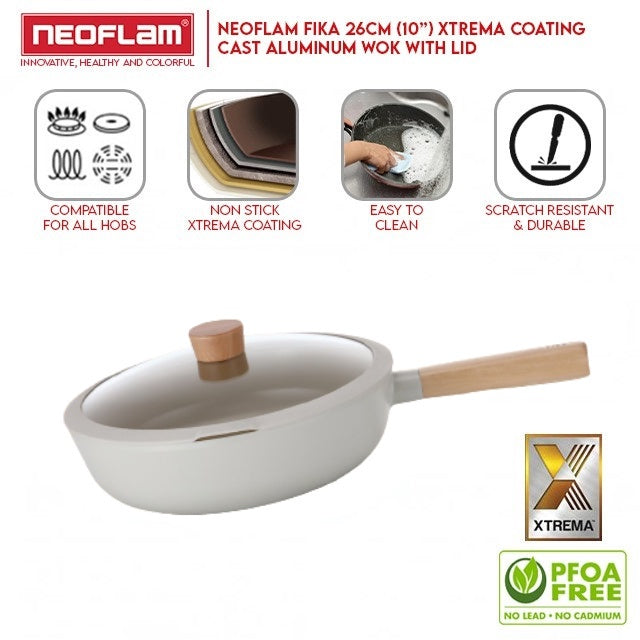 Fika 10 Wok Pan with Wooden Handle 26cm